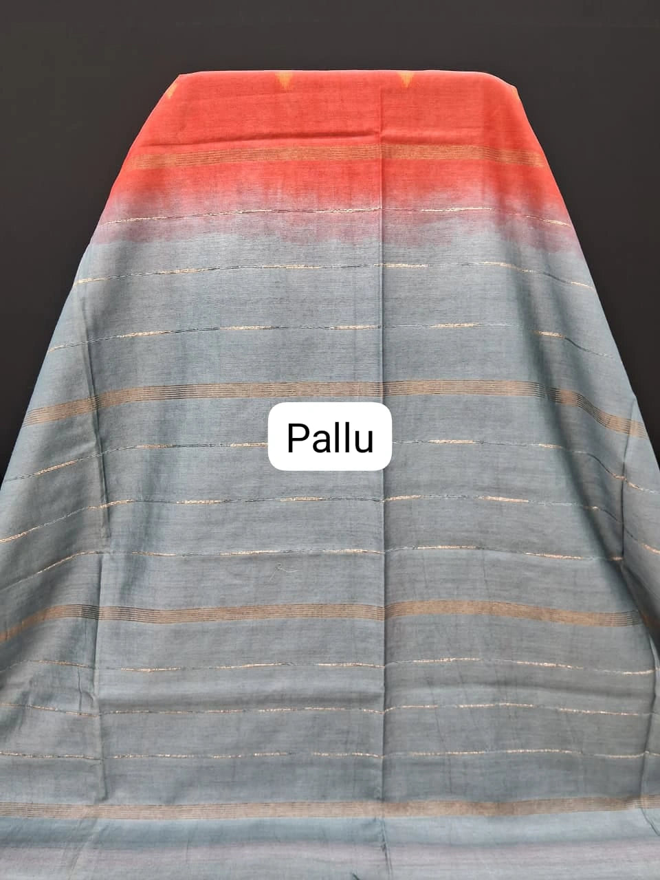 Rich Red Bamboo Silk Saree pallu