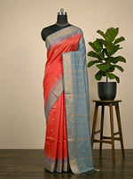 Rich Red Bamboo Silk Saree 