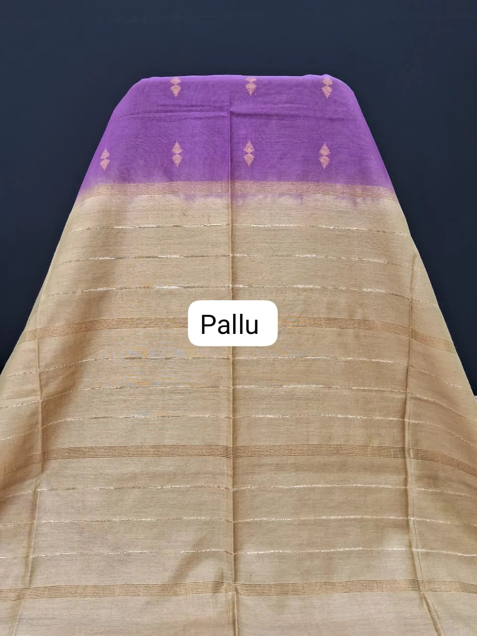 Charming Purple Bamboo Silk Saree pallu