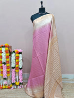 Baby Pink Bamboo Silk Saree