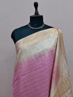 Baby Pink Bamboo Silk Saree 1