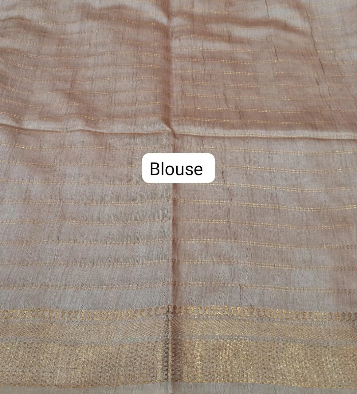 Baby Pink Bamboo Silk Saree Blouse