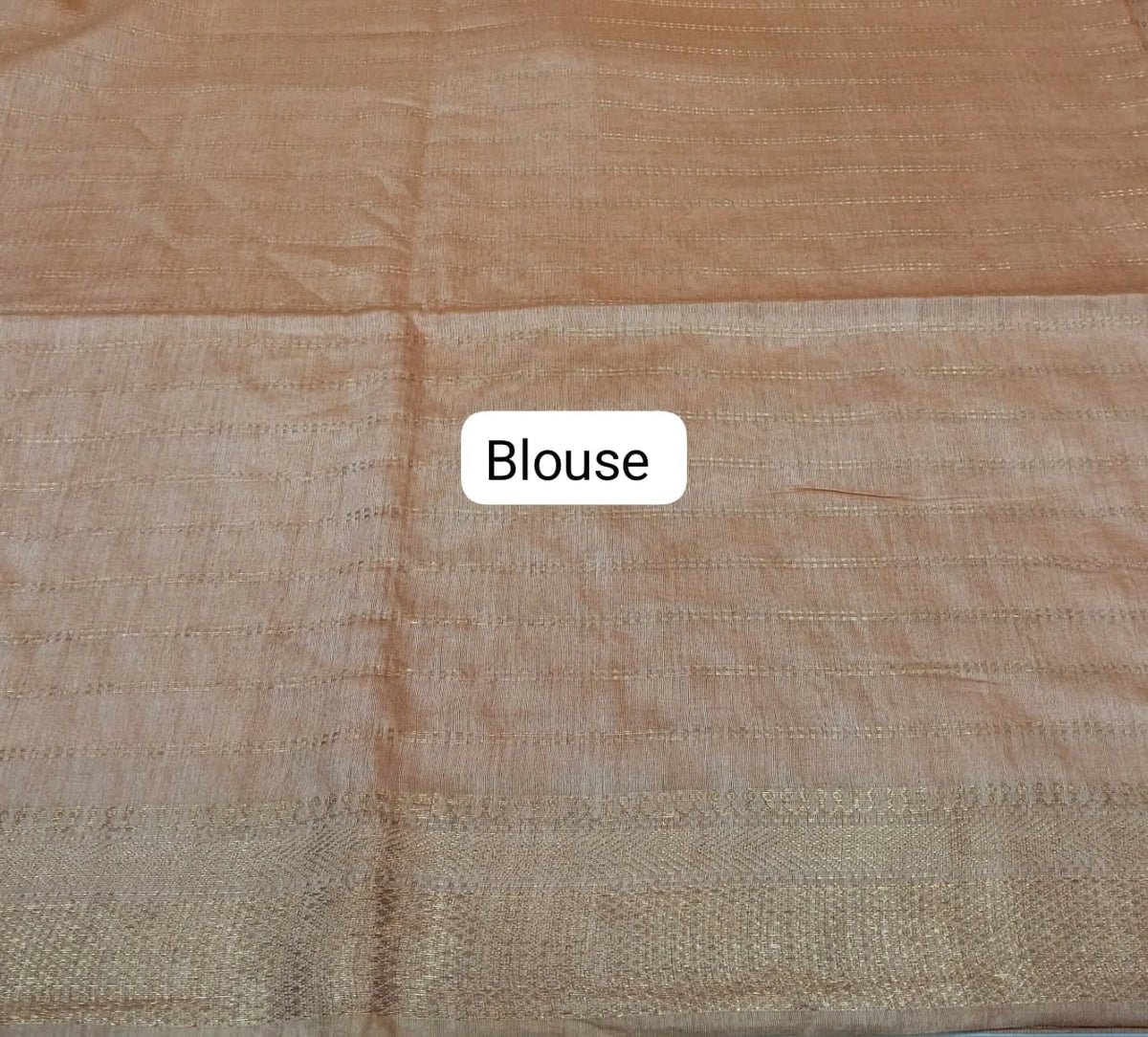 Dark Beige Bamboo Silk Saree blouse