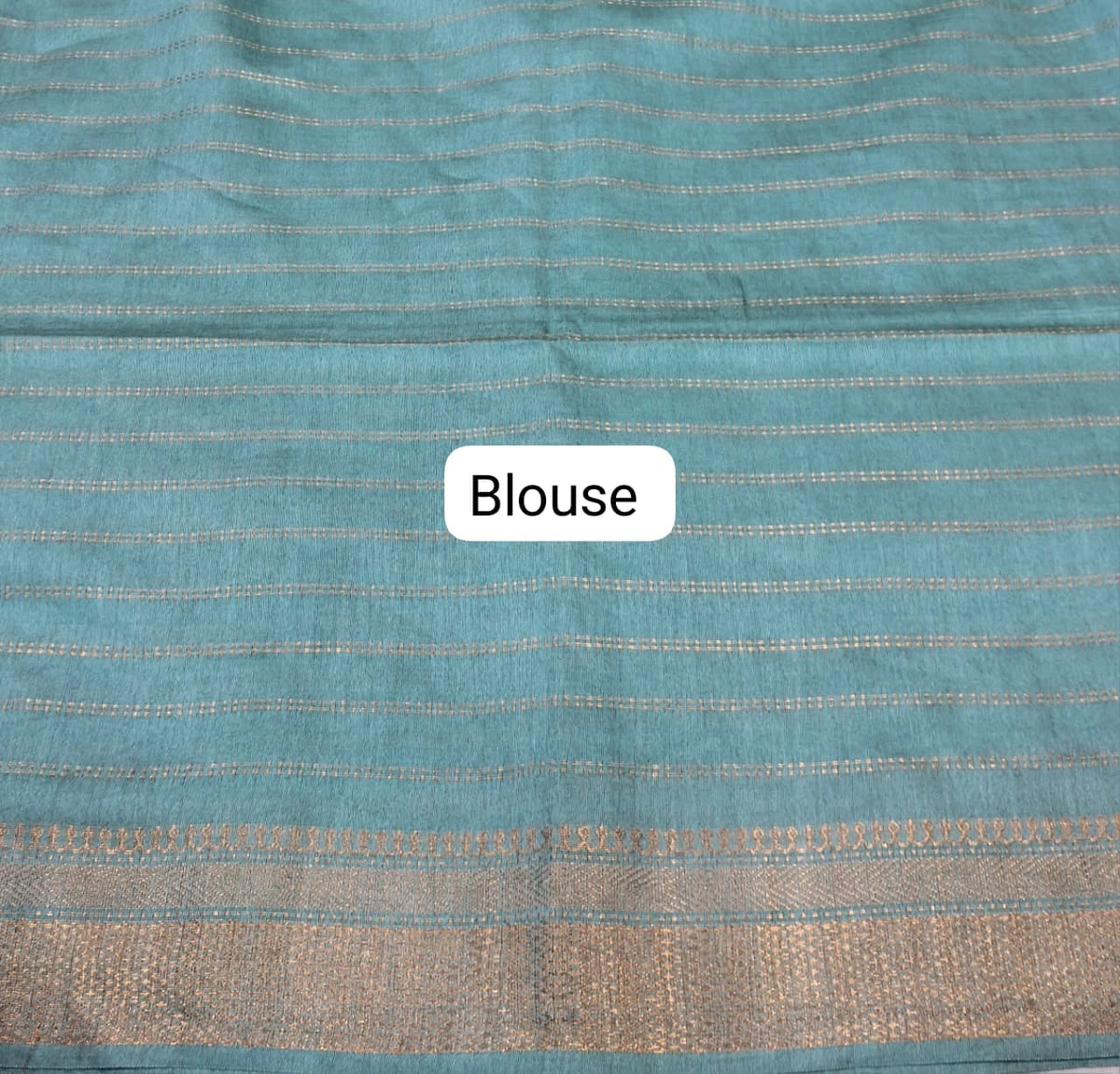 Marine Blue Bamboo Silk Saree Blouse