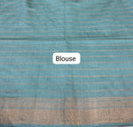 Marine Blue Bamboo Silk Saree Blouse