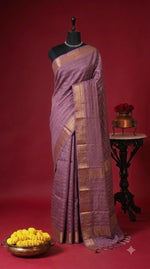 Dark Onion Pink Bamboo Silk Saree