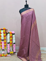 Dark Onion Pink Bamboo Silk Saree