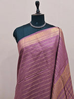 Dark Onion Pink Bamboo Silk Saree 1