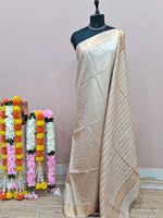 Beige Pink Bamboo Silk Saree