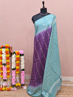 Purple Bamboo Silk Saree 