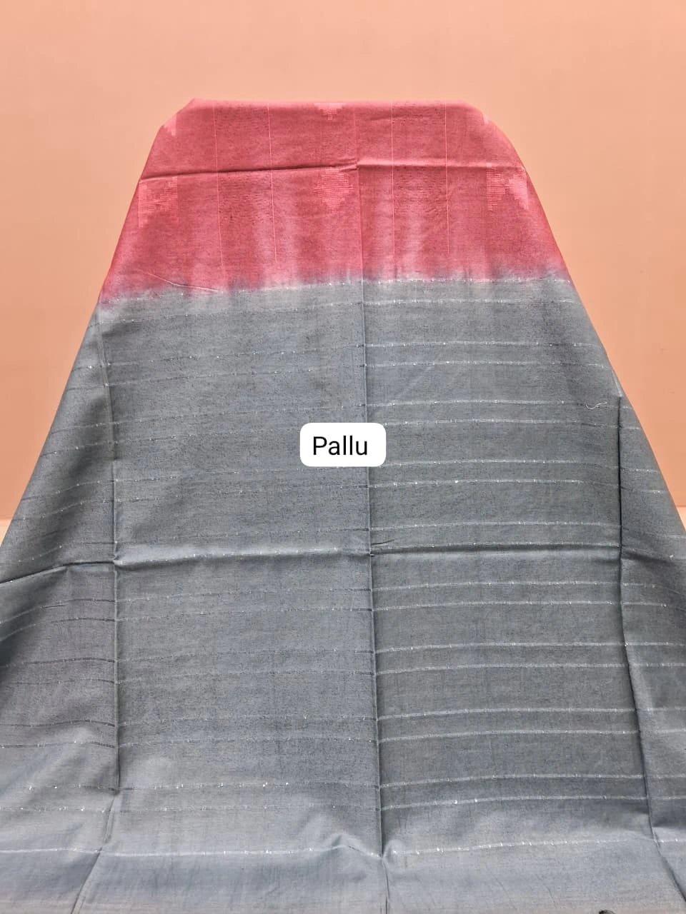 Light Pink Bamboo Silk Saree pallu