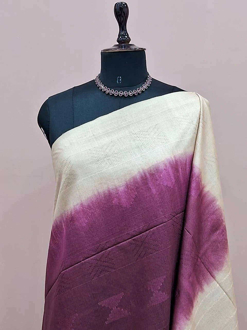 Wine Bamboo Silk Saree 1