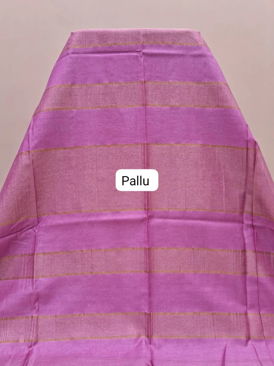 Cream Bamboo Silk Saree pallu