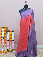 Candy Red Bamboo Silk Saree