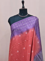 Candy Red Bamboo Silk Saree 1