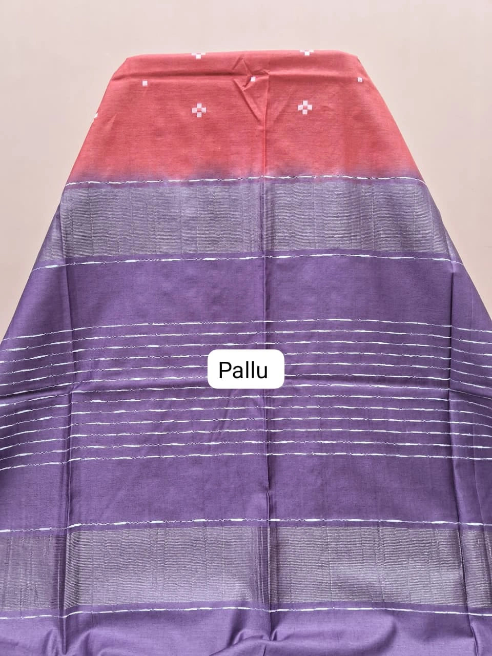 Candy Red Bamboo Silk Saree Pallu
