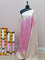 Baby Pink Bamboo Silk Saree