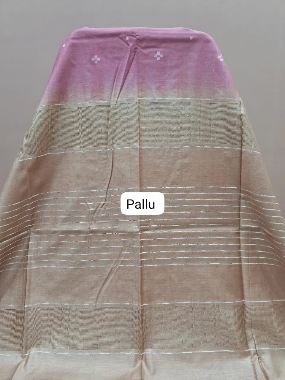 Baby Pink Bamboo Silk Saree Pallu