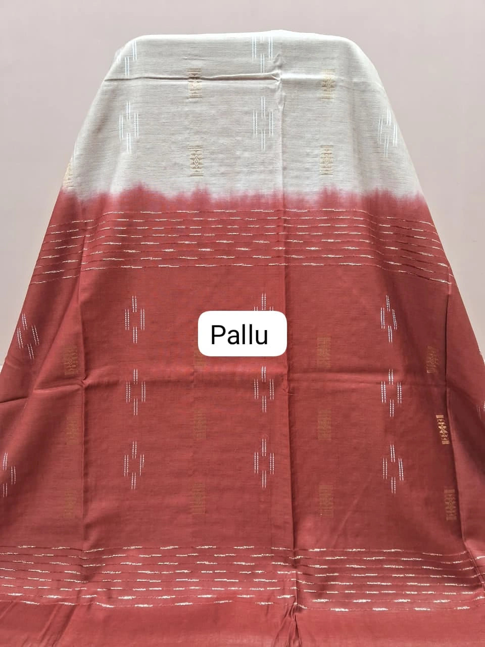 Cream Bamboo Silk Saree Pallu