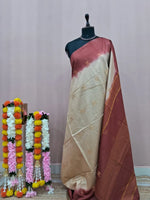 Cream Pure Bamboo Silk Saree 2