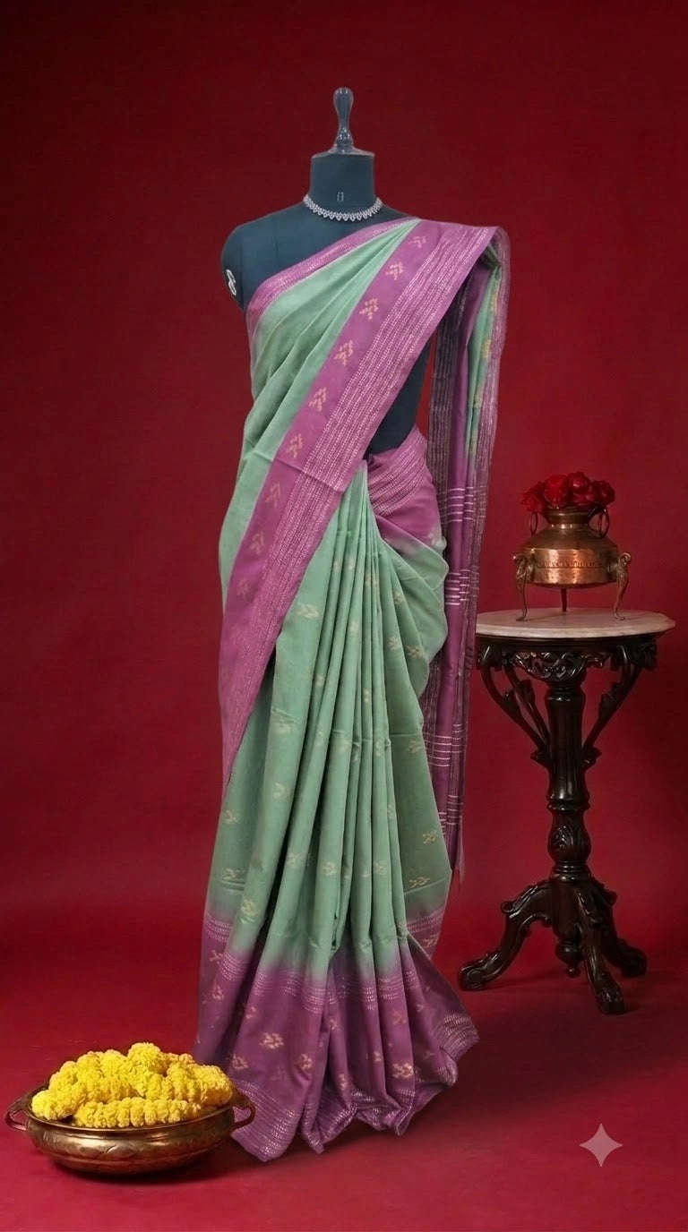 Green Bamboo Silk Saree
