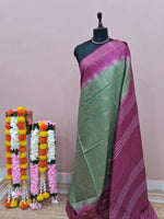 Green Bamboo Silk Saree 1
