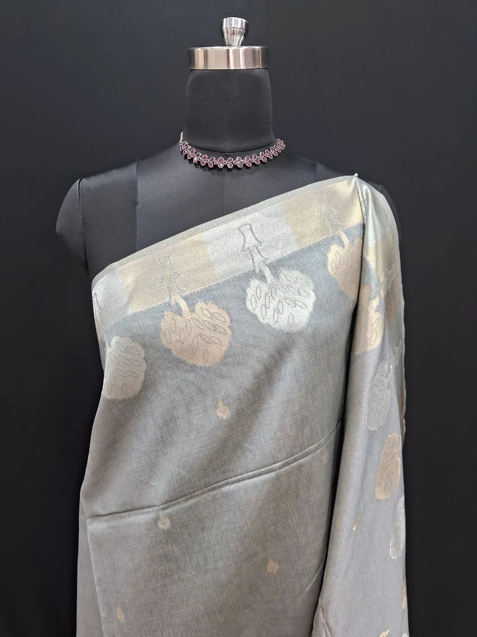 Grey Tussar Saree    