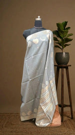 Premium Grey Tussar Saree for Celebrations