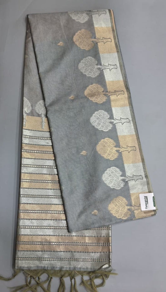 Grey Tussar Saree