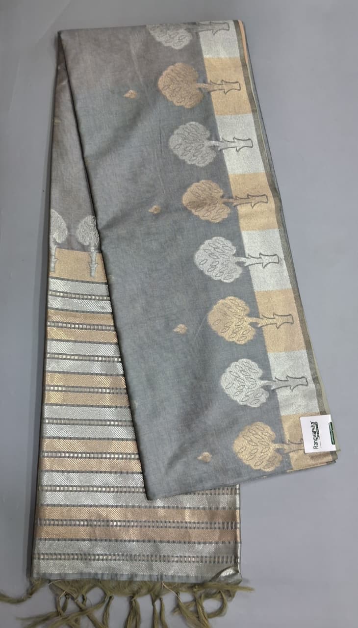 Grey Tussar Saree 