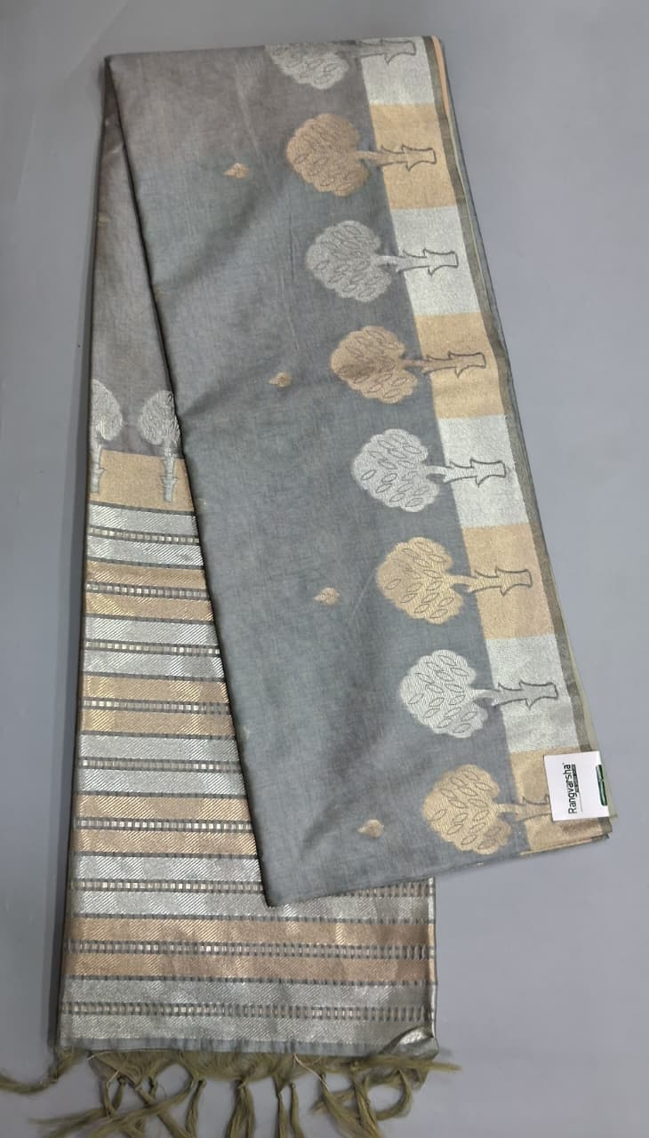 Grey Tussar Saree