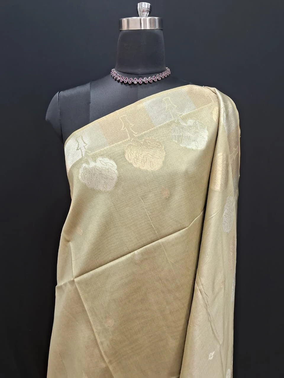  Green Tussar Silk Saree 