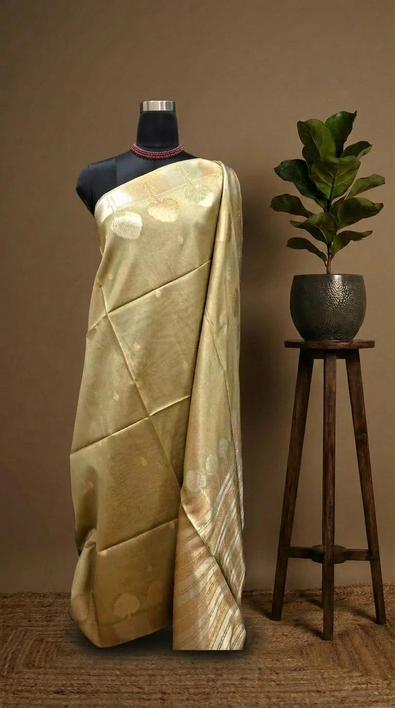 Luxury Green Tussar Silk Saree