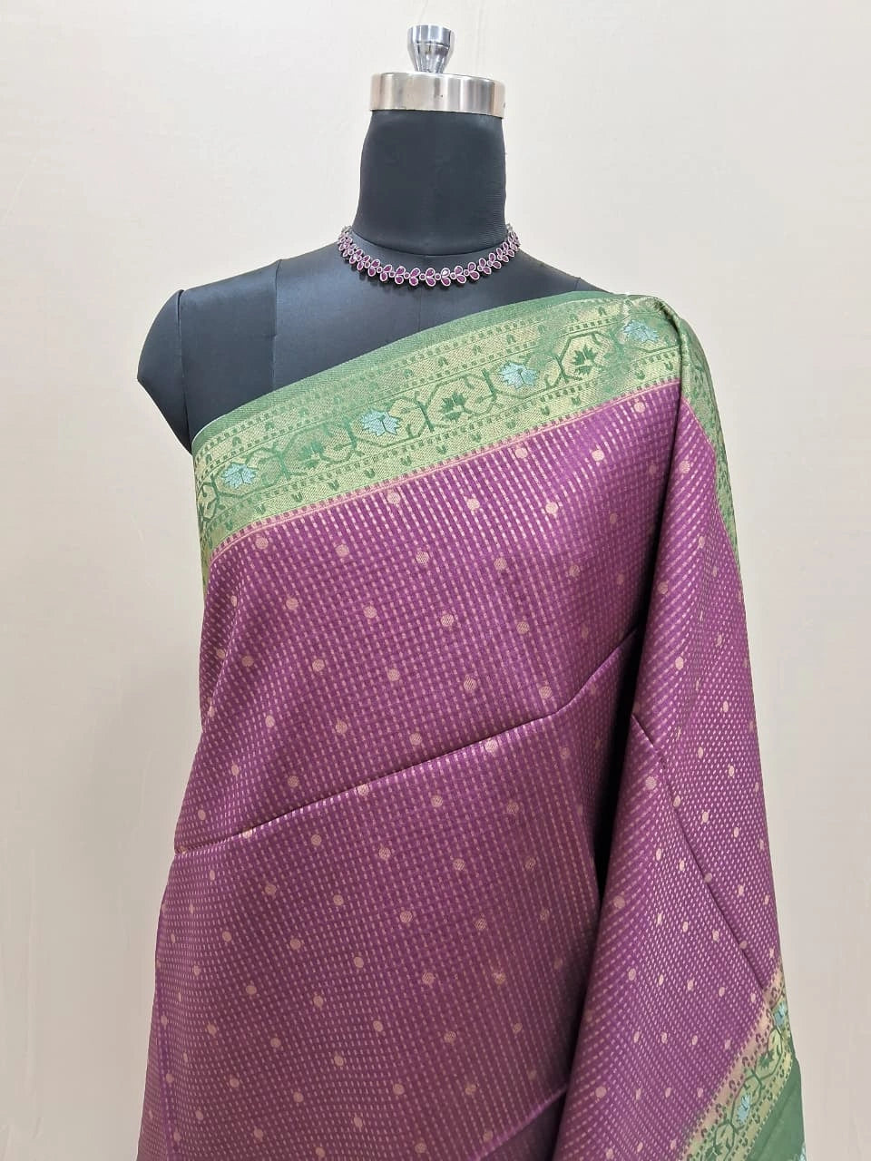 Wine Tussar Saree 