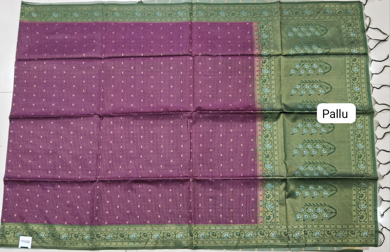 Wine Tussar Saree Pallu