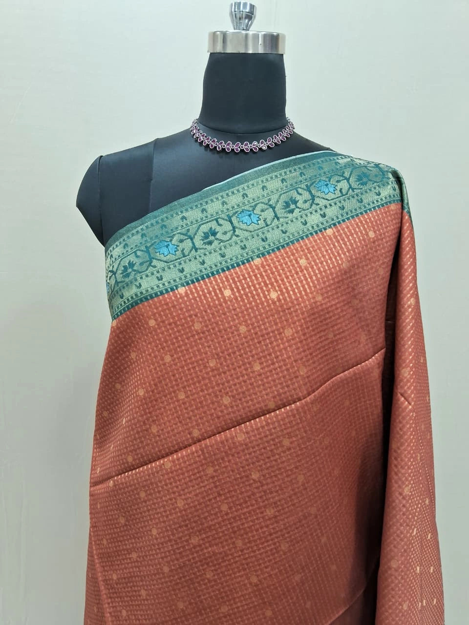 Tangerine Orange Pure Tussar Saree 