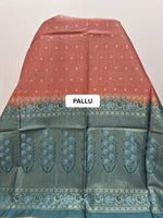 Tangerine Orange Pure Tussar Saree pallu