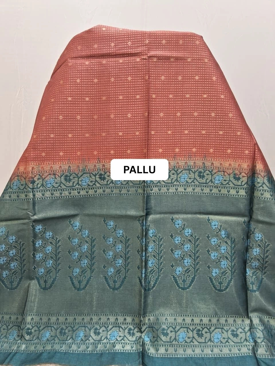 Tangerine Orange Pure Tussar Saree pallu