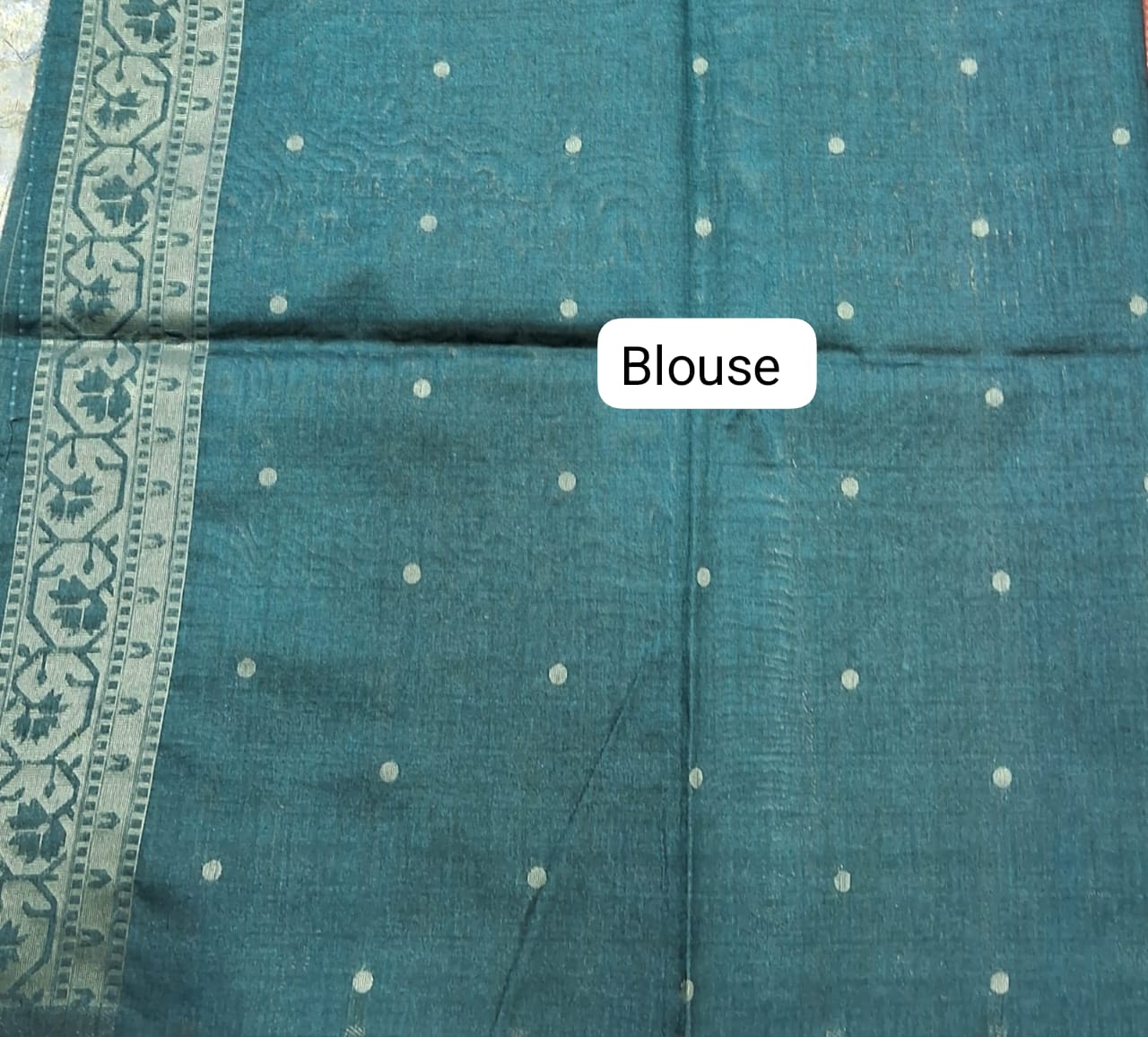 Tangerine Orange Tussar Saree blouse