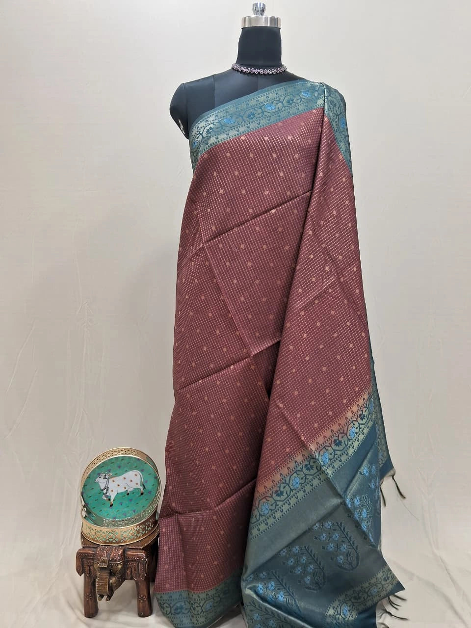 Brown Tussar Saree