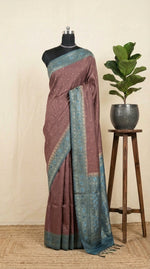 Brown Tussar Saree