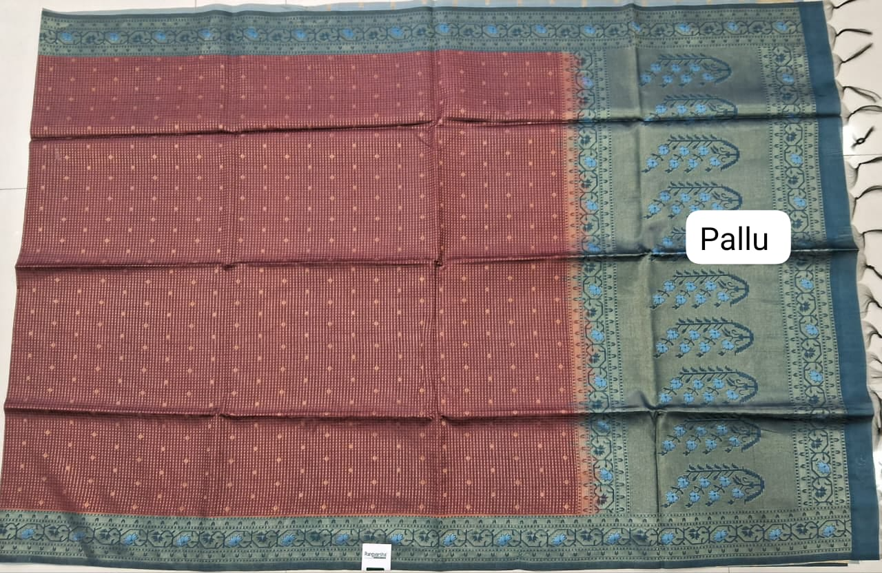 Brown Tussar Saree pallu