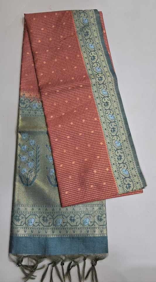 Brown Tussar Saree