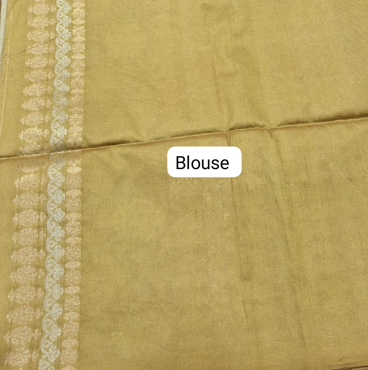 Shaded Mustard Yellow and Grey Tussar Saree Blouse