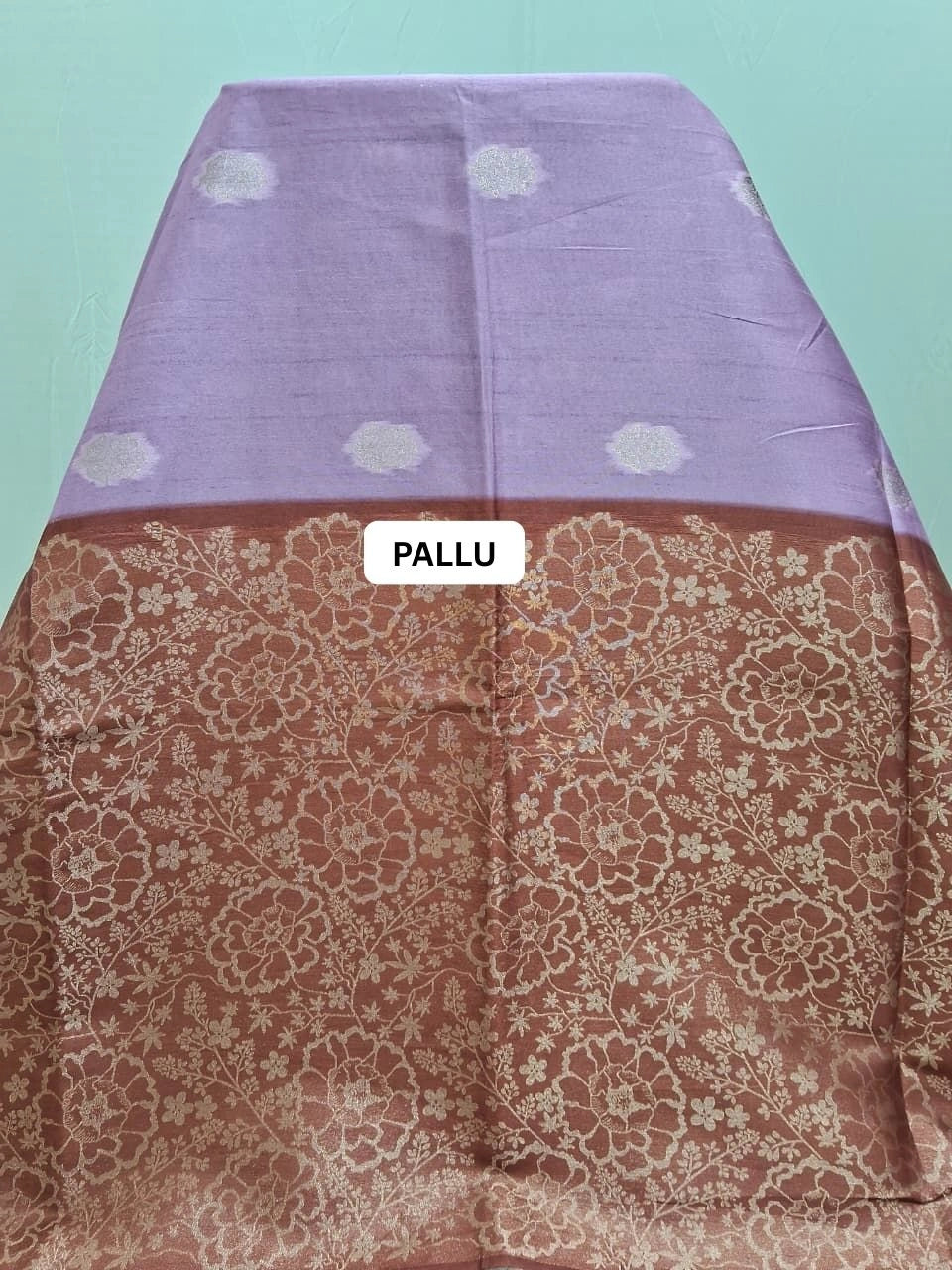 Lavender Tussar Saree pallu