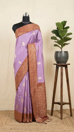 Lavender Tussar Saree