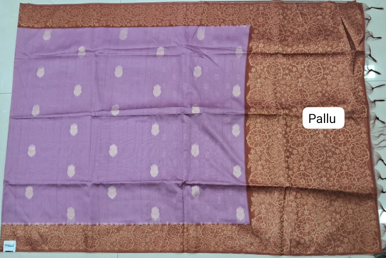 Lavender Tussar Saree Pallu