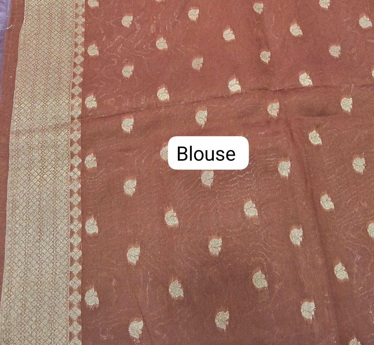 Lavender Tussar Saree blouse