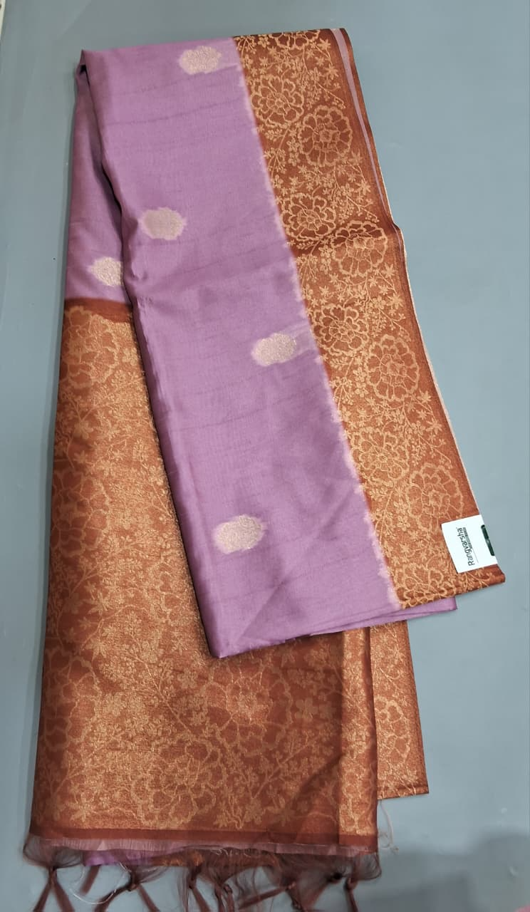 Lavender Tussar Saree