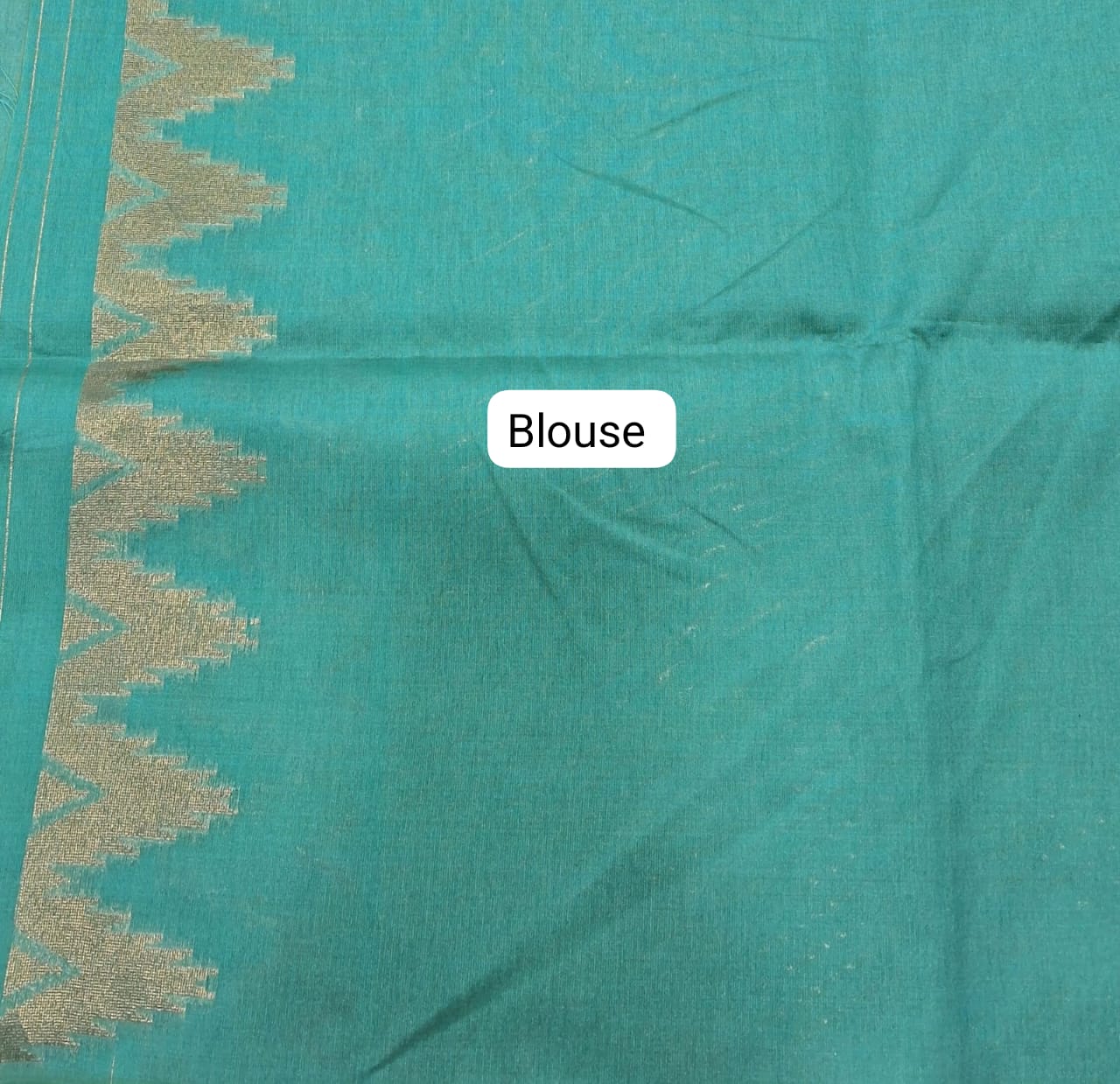 Marine Blue Tussar Saree blouse